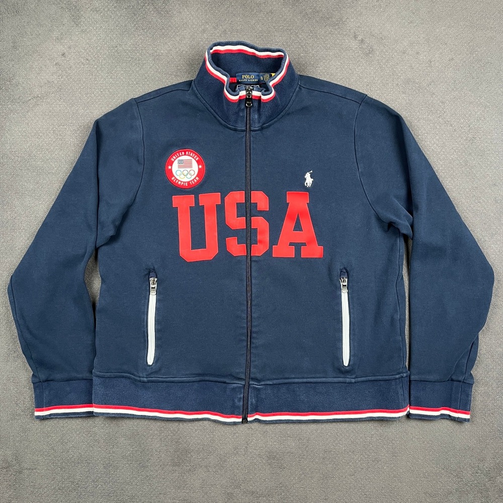 2020 US Olympic Team USA Polo Ralph Lauren Jacket Womens XL Navy Blue Full Zip
